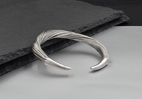 Multi Silver Wire Twist Bangle