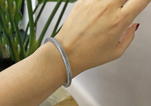 Square Bangle with Dotted Stamped Details