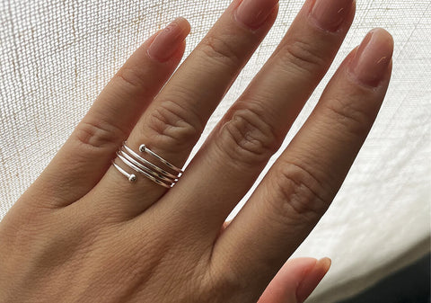 Coil silver ring