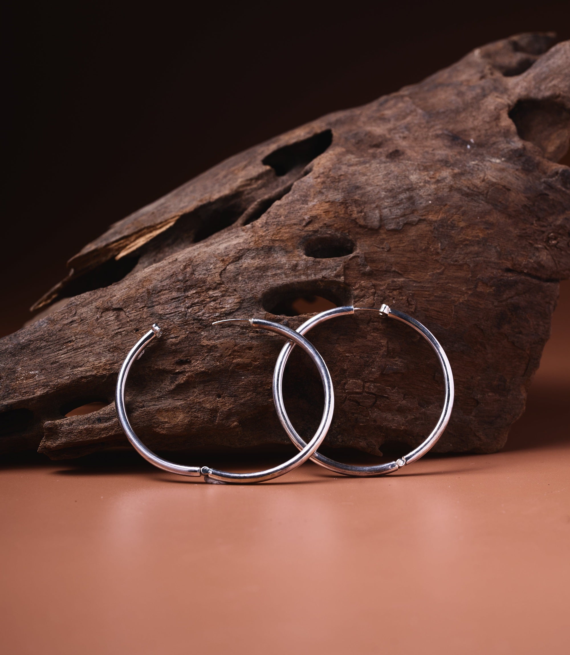 Lumi Sterling Silver Hoops — large thick hoop earrings handcrafted in sterling silver 925 by Hill to Street