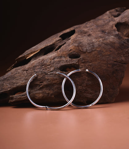 Lumi Sterling Silver Hoops — large thick hoop earrings handcrafted in sterling silver 925 by Hill to Street