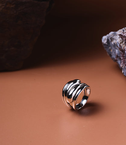 Tara Tribal Artisanal Ring — handcrafted sterling silver 925 multi-layered band ring by Hill to Street