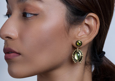 Anvi brass drop earrings