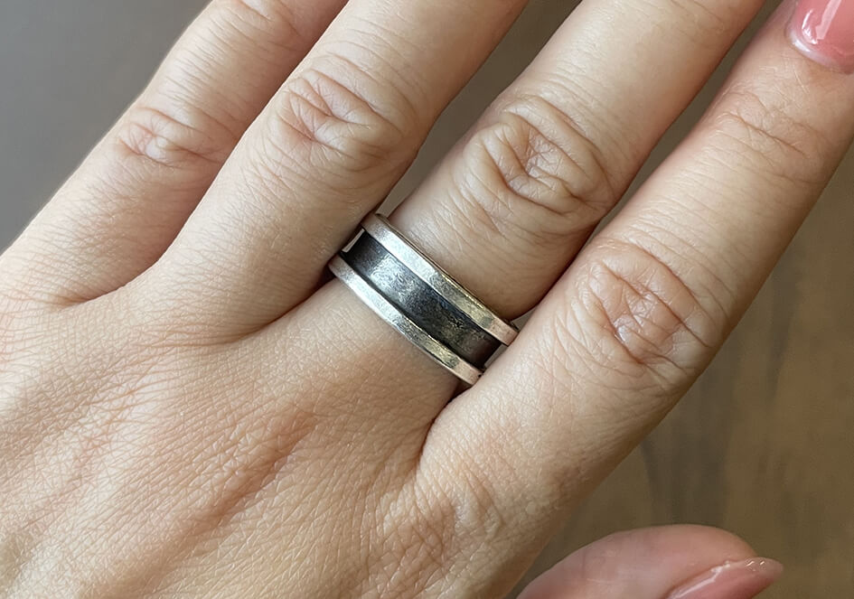 Two-Tone Silver Band Ring