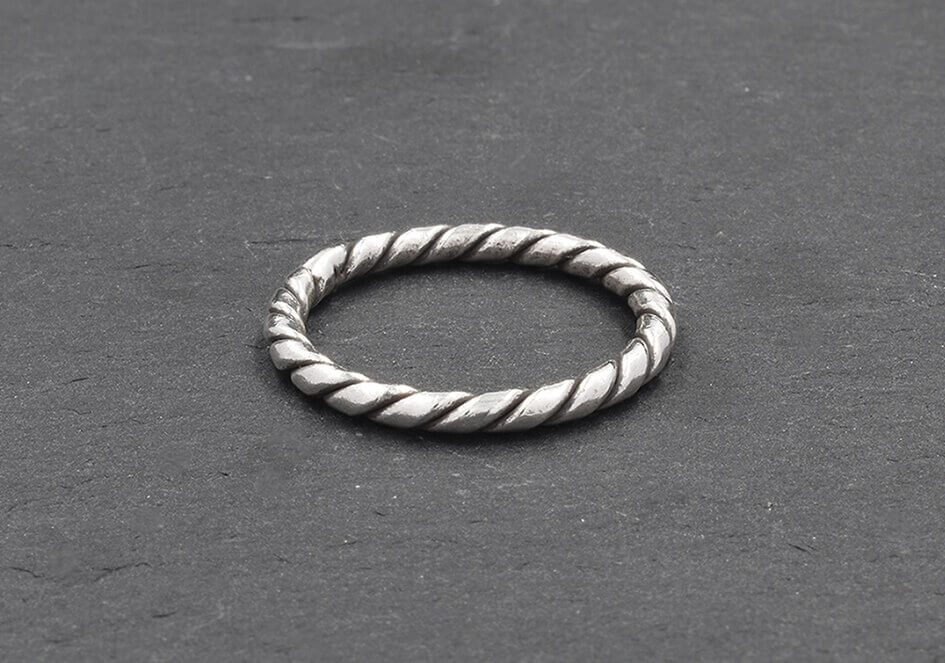 Thin Twisted Wire Silver Ring