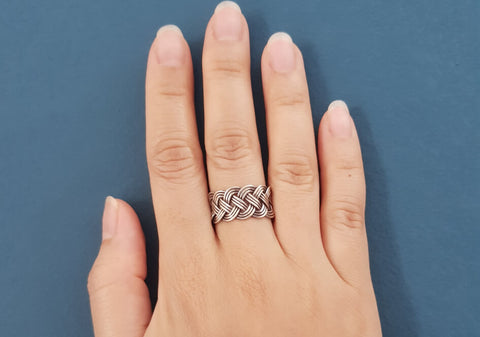 Unisex Woven Silver Ring