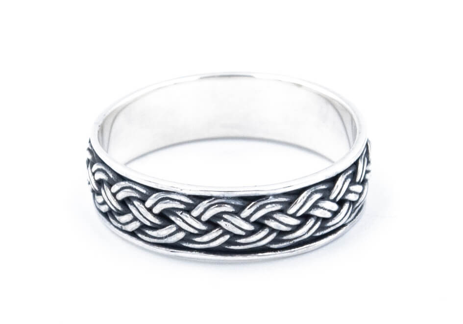 Delicate Braided Sterling Silver Couple Ring