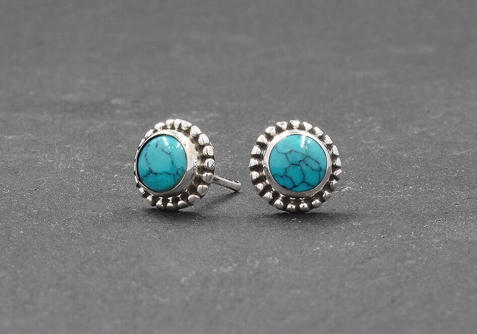 Pair of everyday turquoise studs from Hill to Street