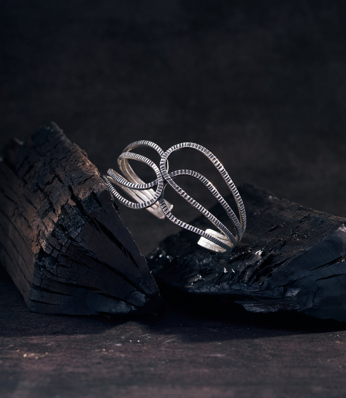 Alina Bangle - the intertwined pure silver strands showcasing the handcrafted artisan finish.