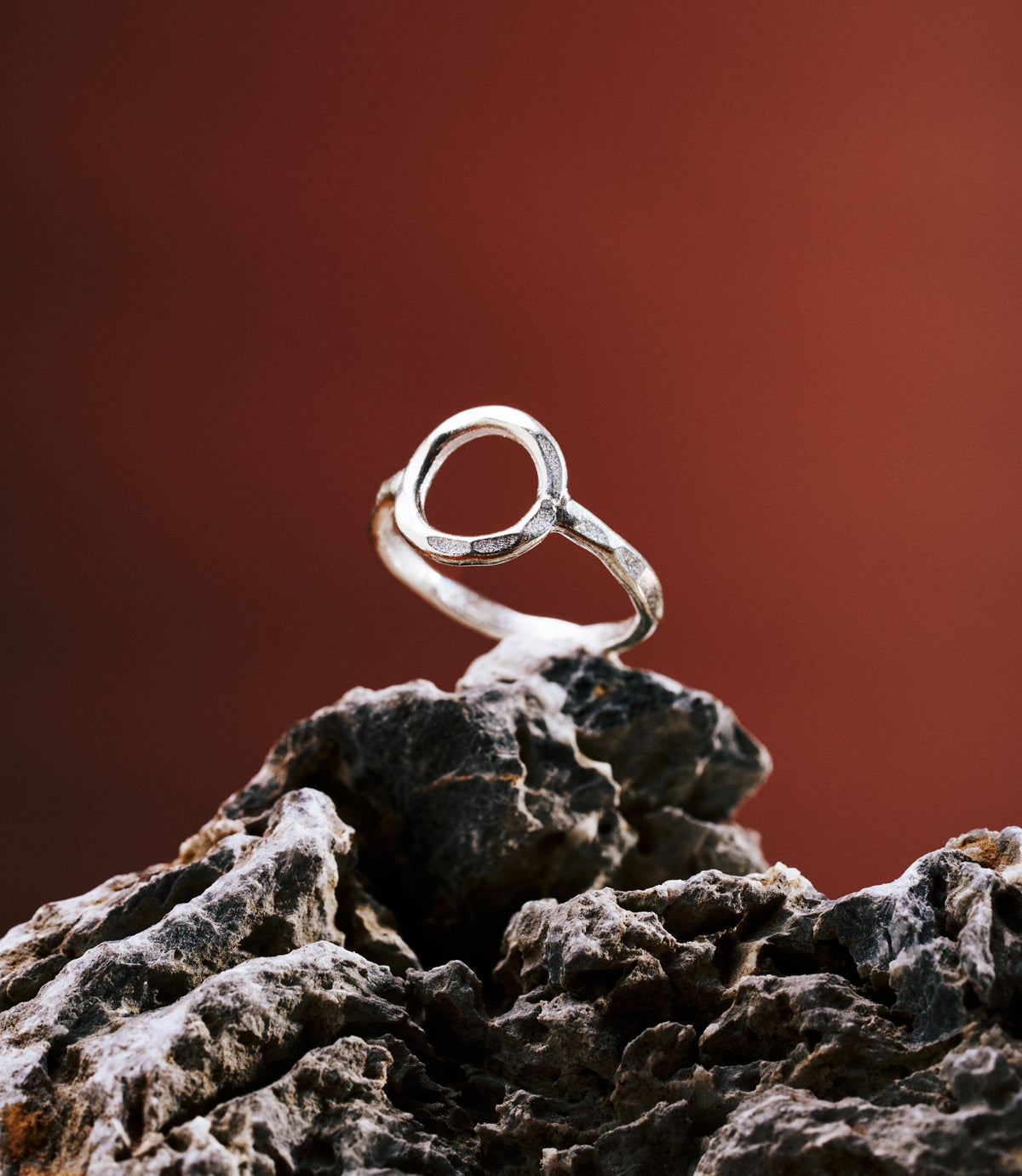 Mia Ring in pure silver showing a clean minimalist circle band design.