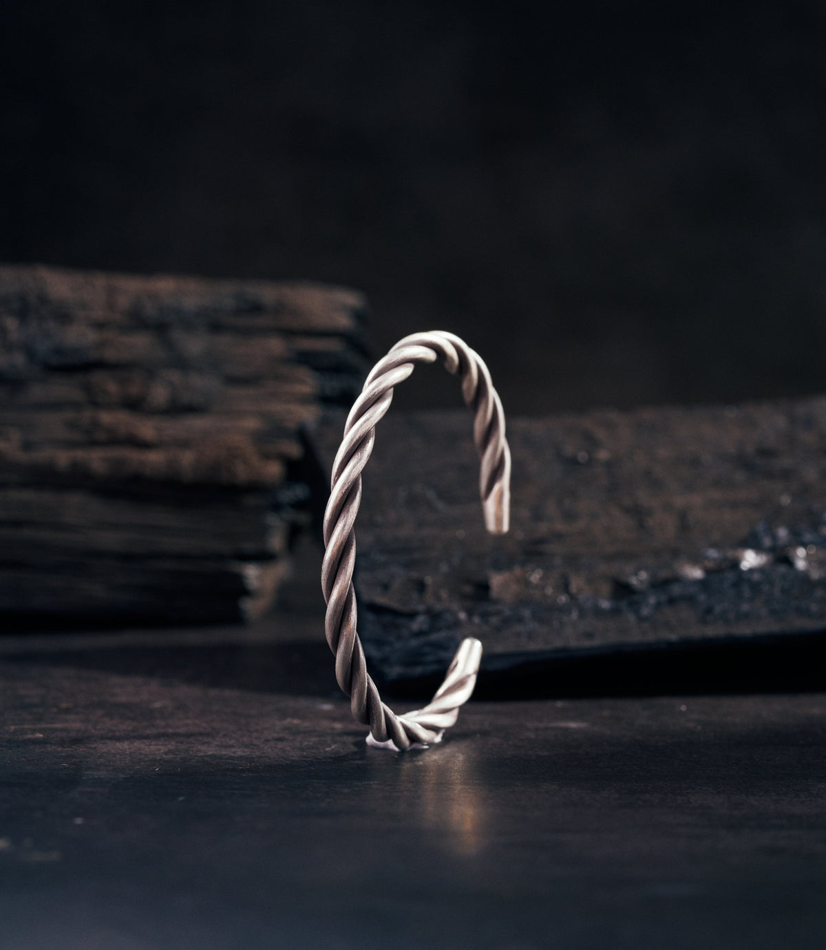 Sofia Bangle — handcrafted pure silver twisted wire cuff bangle by Hill to Street