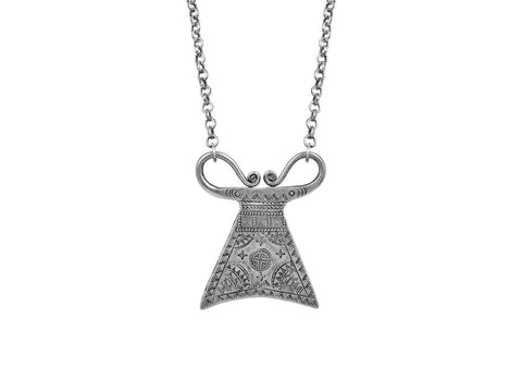 Large Hmong spirit lock amulet pendant necklace