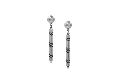 Bar sterling silver drop earrings