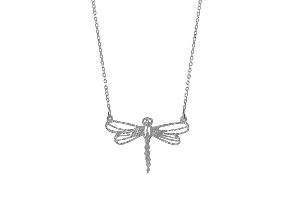 Cut-out dragonfly pendant necklace