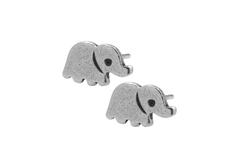 Elephant silver stud earrings