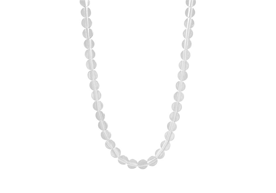 Flat beads silver necklace
