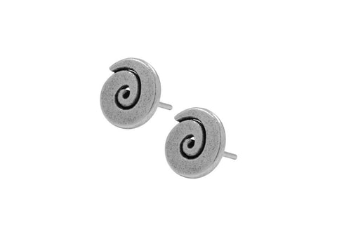Flat spiral stud earrings