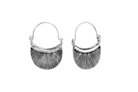Hilltribe silver fan earrings