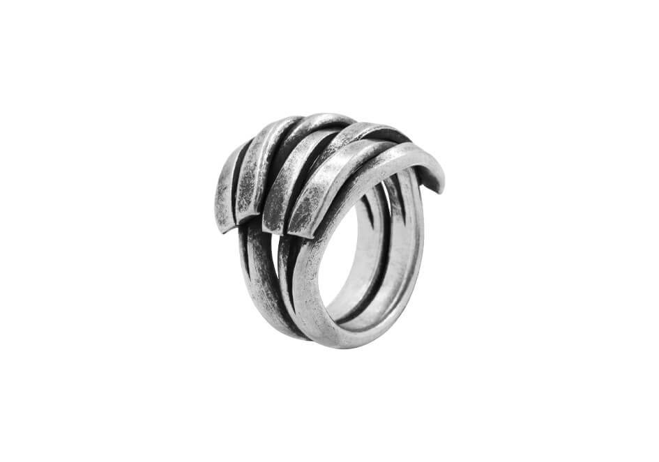Intertwined Chunky Silver Band Ring