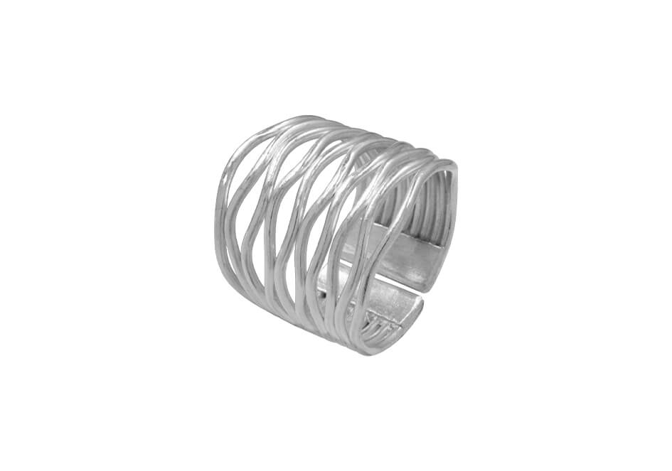 Wavy Silver Wire Ring