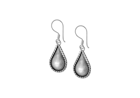 Oxidized small teardrop silver earrings