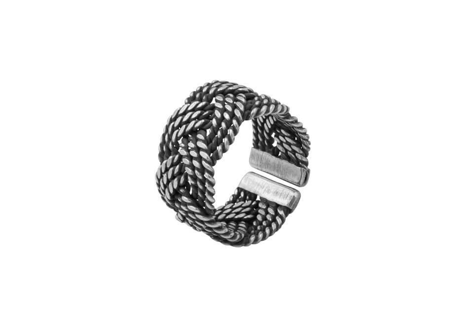 Weaved Unisex Silver Ring