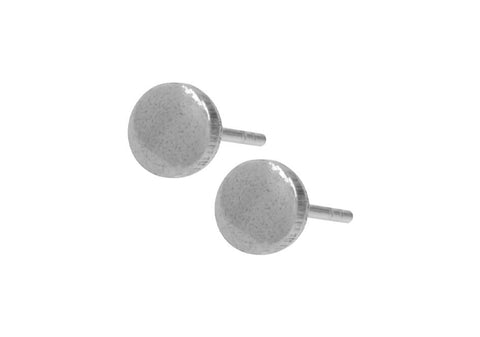 Minimalist round silver stud earrings