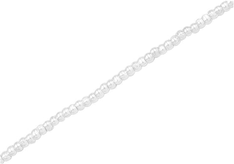 Minimalist silver beads anklet from Hill to Street over a white background