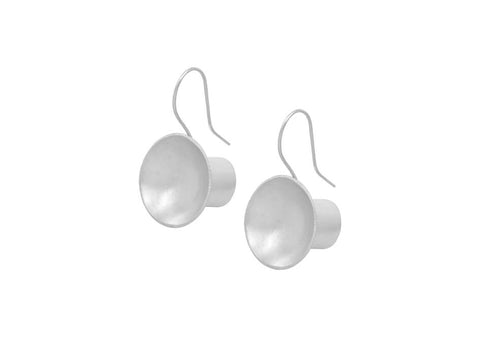 Mug-shaped silver dangle earrings