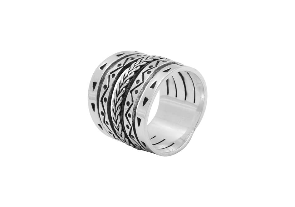 Multi-strand sterling silver ring