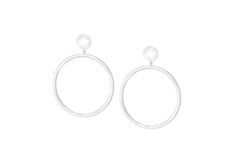 Ornament sterling silver circle earrings