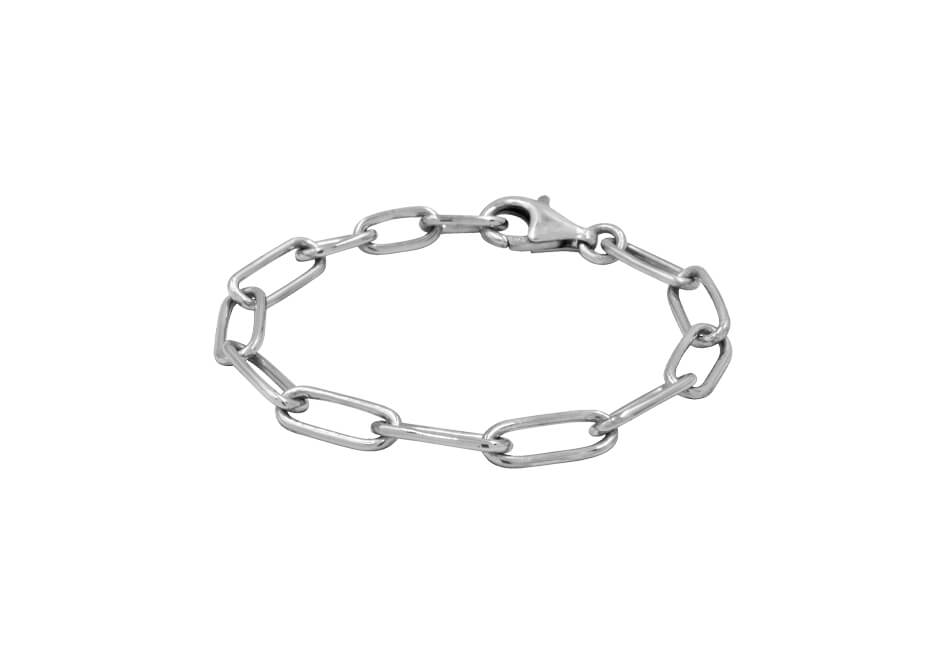 Oval link silver chain bracelet