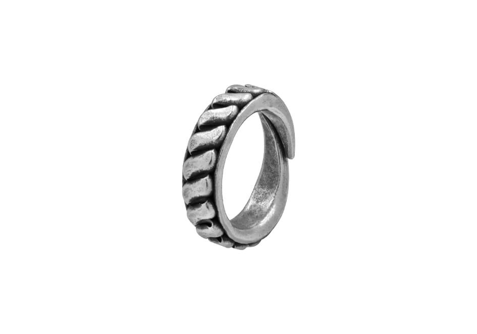 Oxidized Silver Rope Twist Design Ring