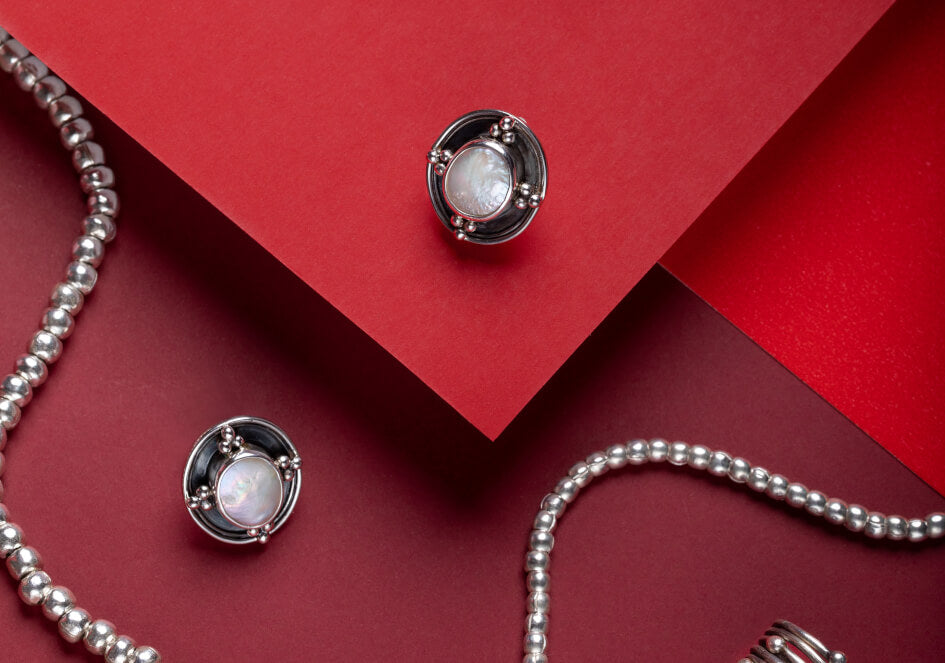 Pearl silver clip-on earrings