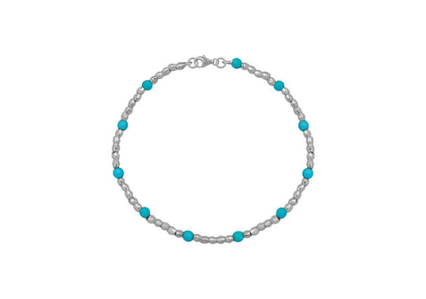 Round beads stackable beach anklet from Hill to Street over a white background