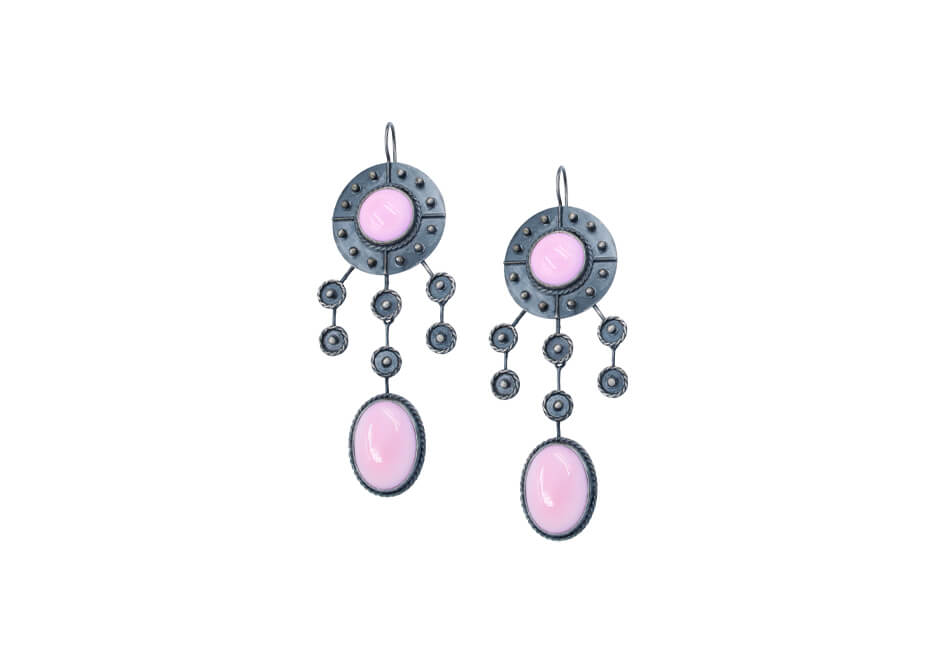 Pair of Shakti drop earrings from Hill to Street over white background