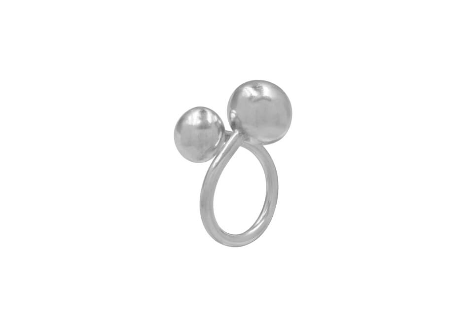 Silver Balls Minimalist Ring