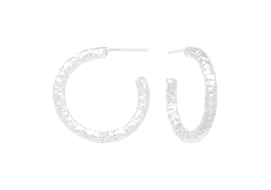 Small solid silver hoop earrings