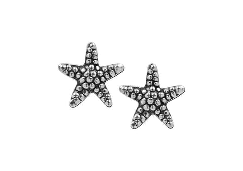 Starfish silver stud earrings