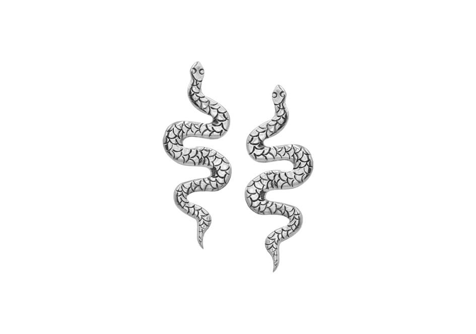 Sterling silver snake earrings