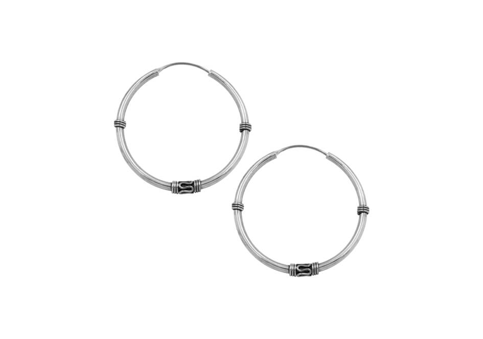 Sterling silver thick large hoops
