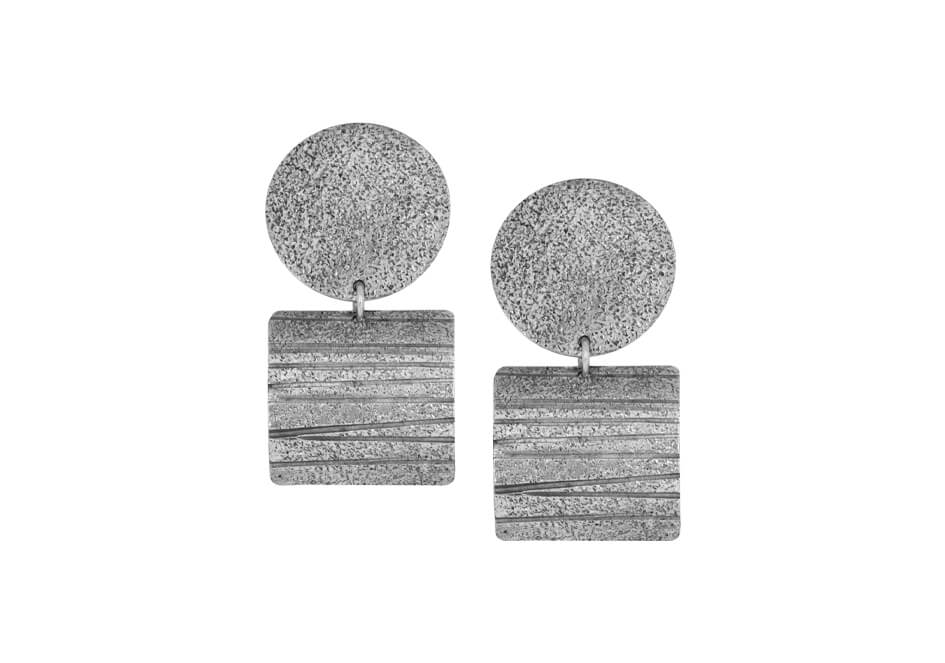 Trendy sterling silver drop earrings