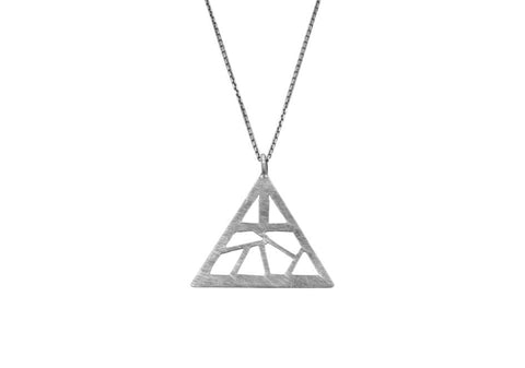 Triangle cut-out silver necklace