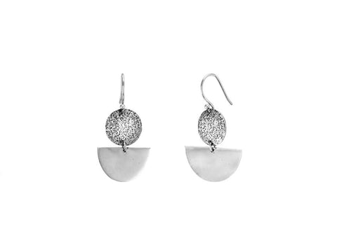 Tribal inspired silver drop earrings