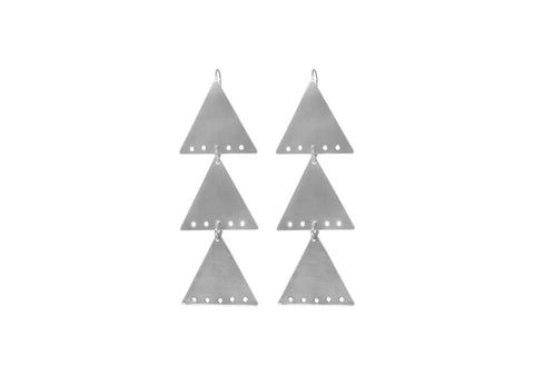 Triple triangle drop earrings