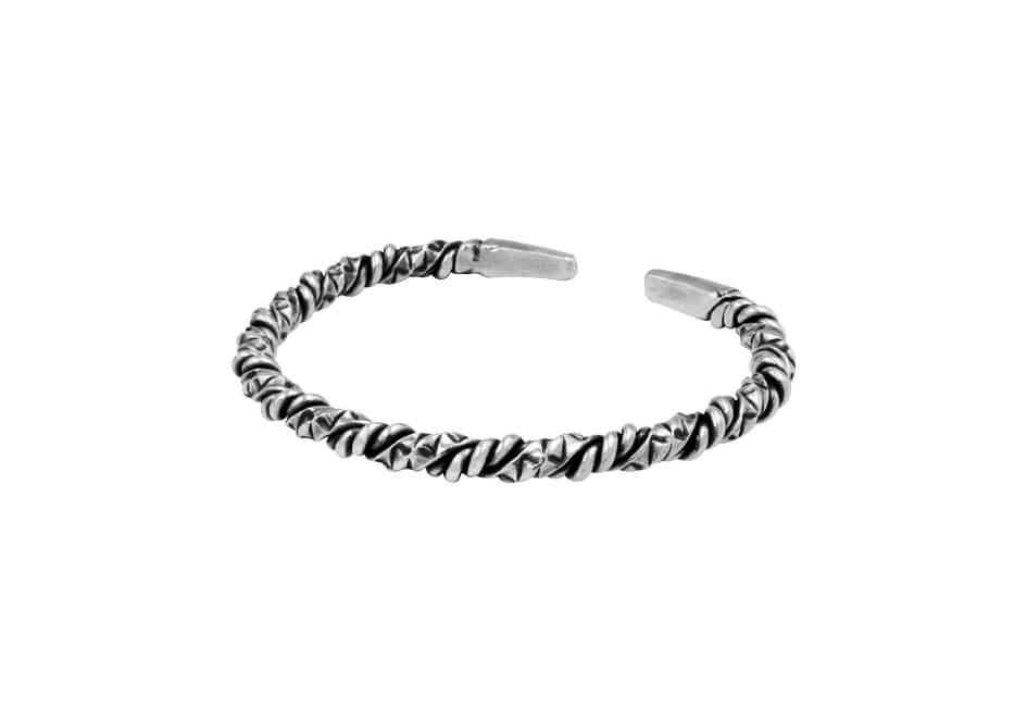 Twisted Double Wire Silver Bracelet