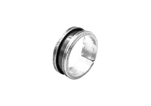 Two-Tone Silver Band Ring