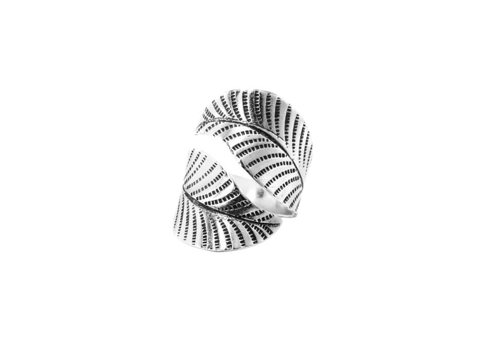 Wrap Around Silver Leaf Ring